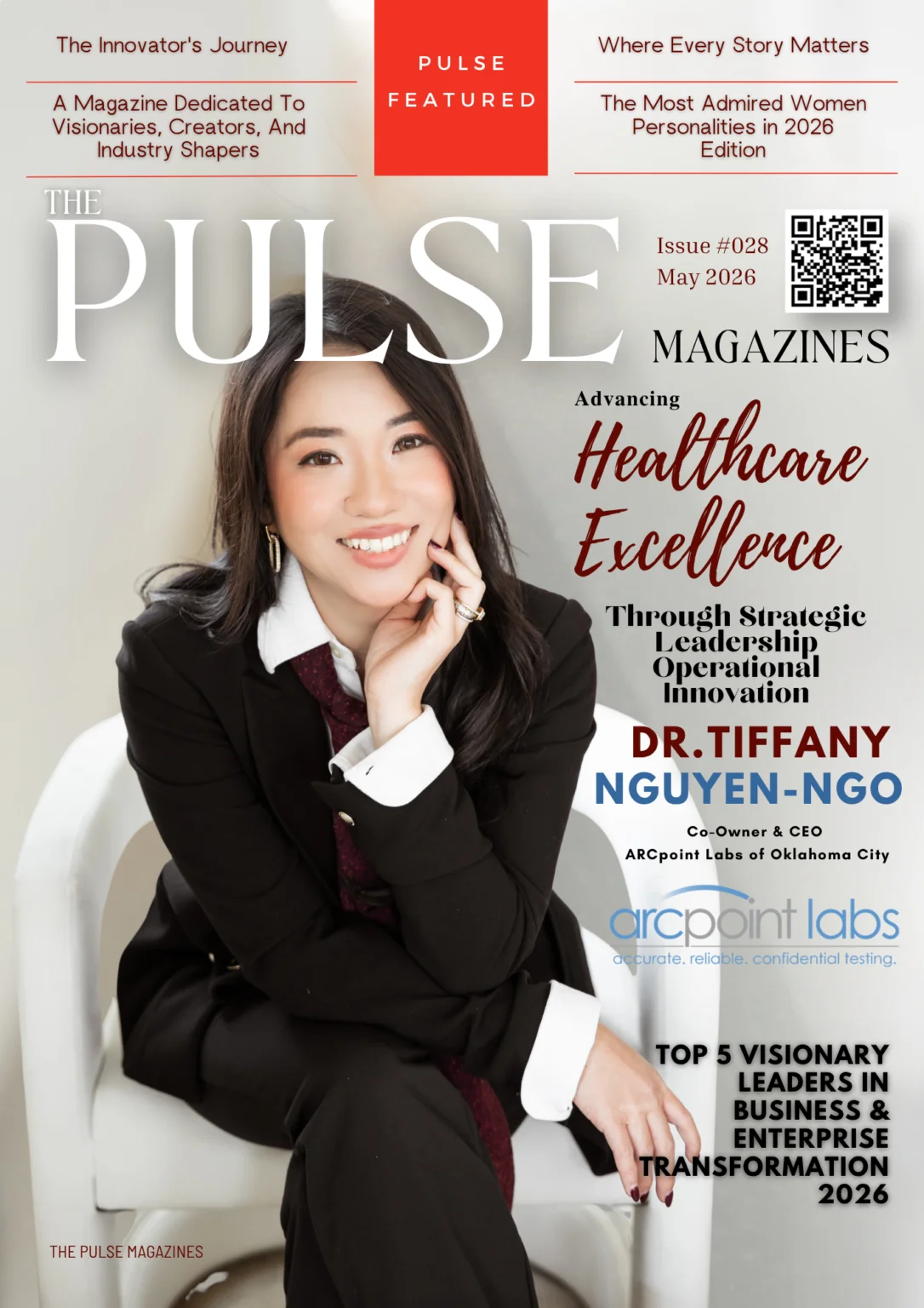 Dr. Tiffany Nguyen-Ngo, Co-Owner and CEO of ARCpoint Labs of Oklahoma City, featured in The Pulse Magazines Issue #028 May 2026