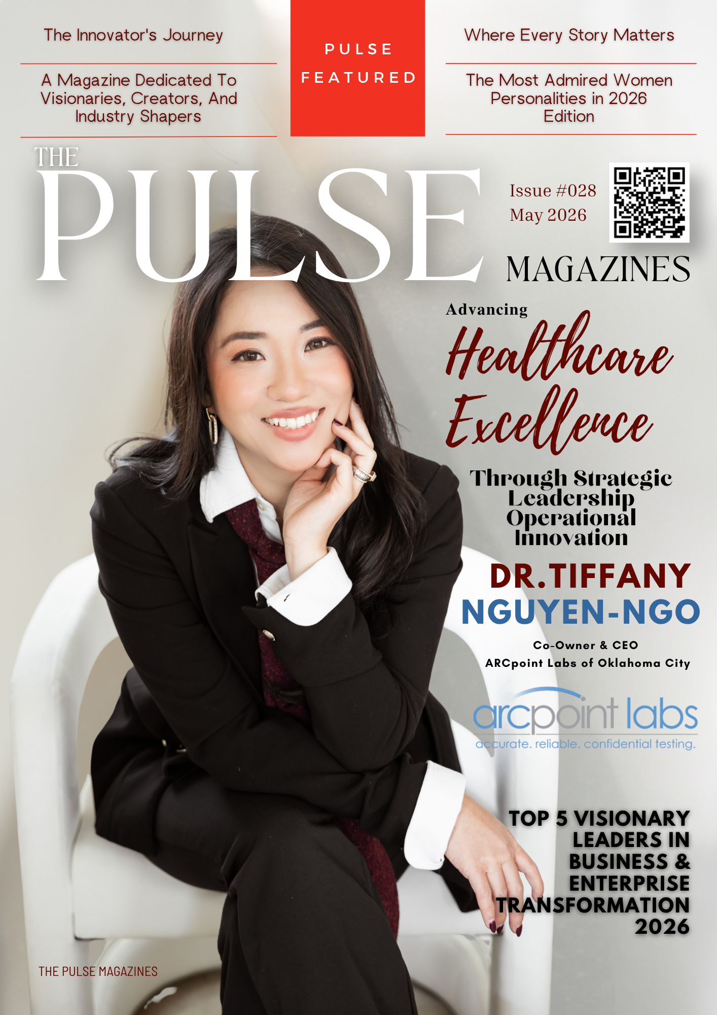 Dr. Tiffany Nguyen-Ngo, Co-Owner and CEO of ARCpoint Labs of Oklahoma City, featured in The Pulse Magazines Issue #028 May 2026